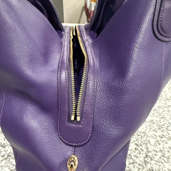Coach Purple Leather Handbag - Picture 11 of 16
